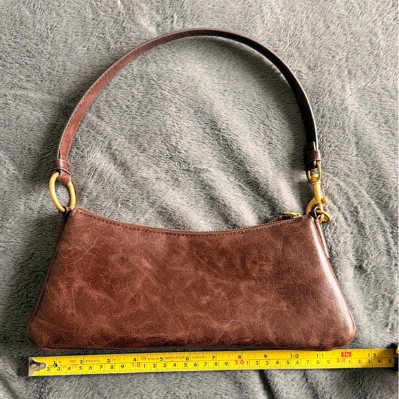Zara Brown Faux Leather Women's Shoulder Bag - Picture 4 of 6